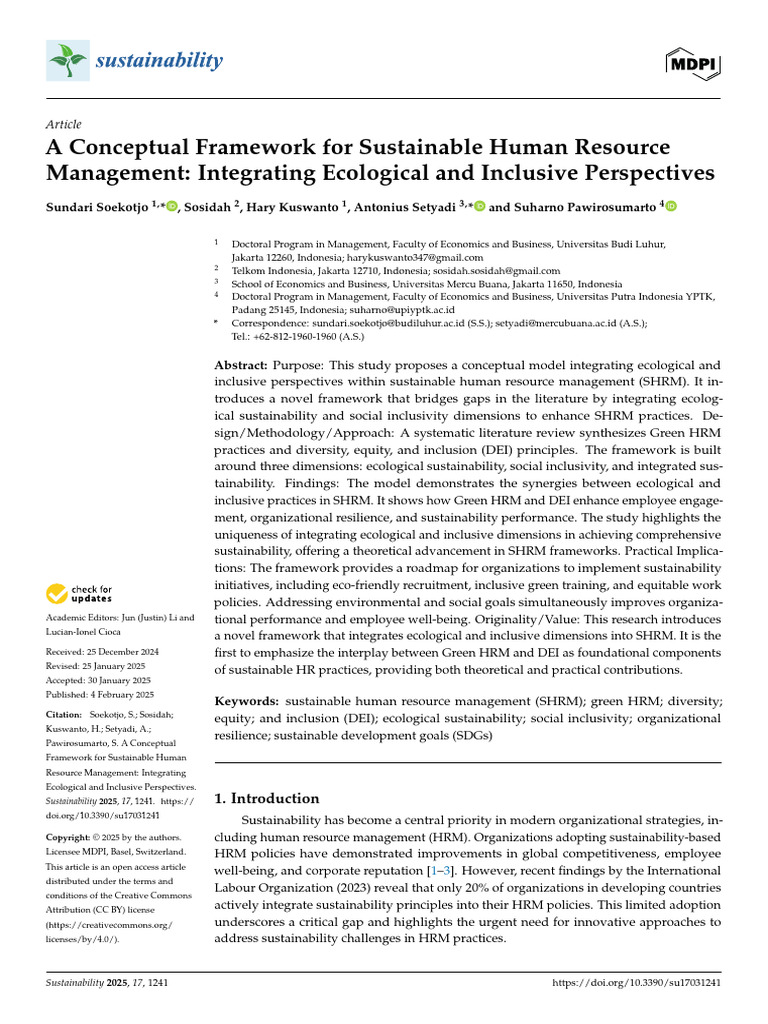 A Conceptual Framework For Sustainable Human Resource Management ...