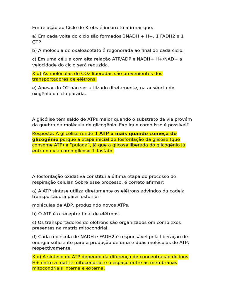 Resposta Prova Bio | PDF