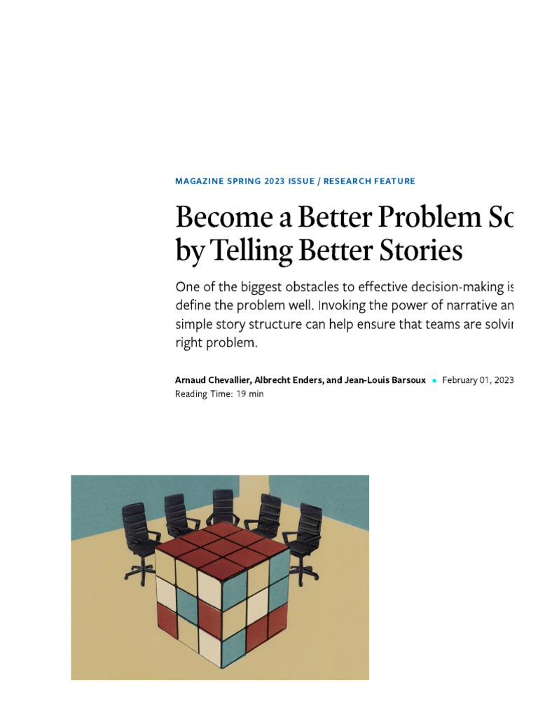 Become A Better Problem Solver by Telling Better Stories | PDF