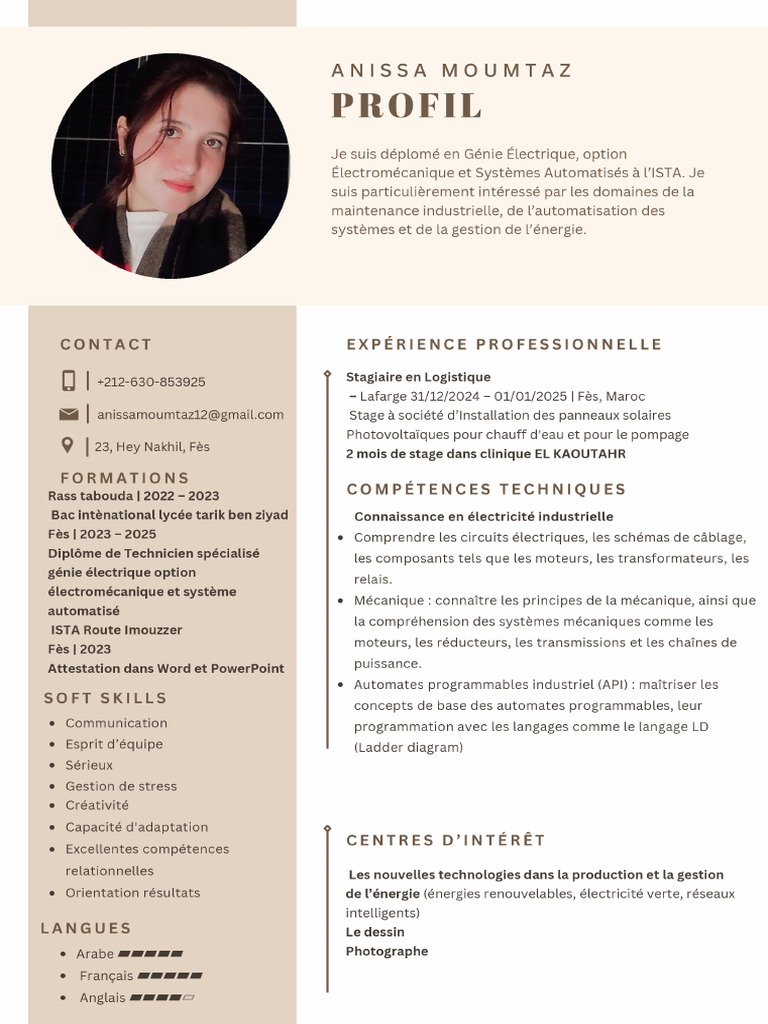 CV Français Professionnel Marron Simple | PDF
