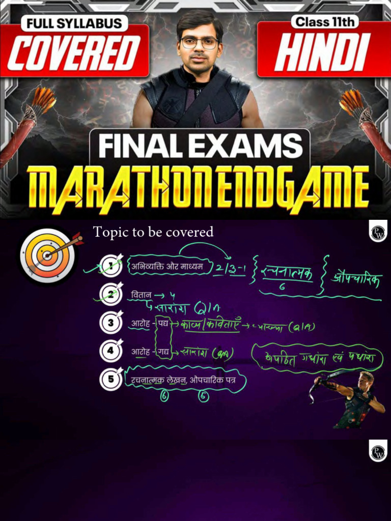 Hindi Full Syllabus Marathon Class Notes | PDF