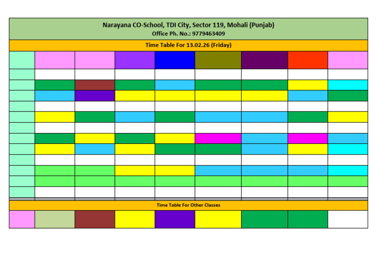 CO Mohali Time Table For Friday (13.02.26) | PDF | Secondary Education ...