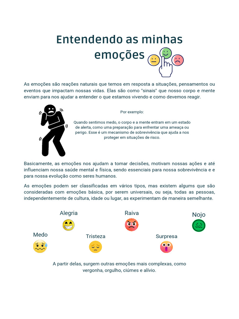 Entendendo As Emoções - Reconhecendo-As - Regularização Emocional | PDF ...