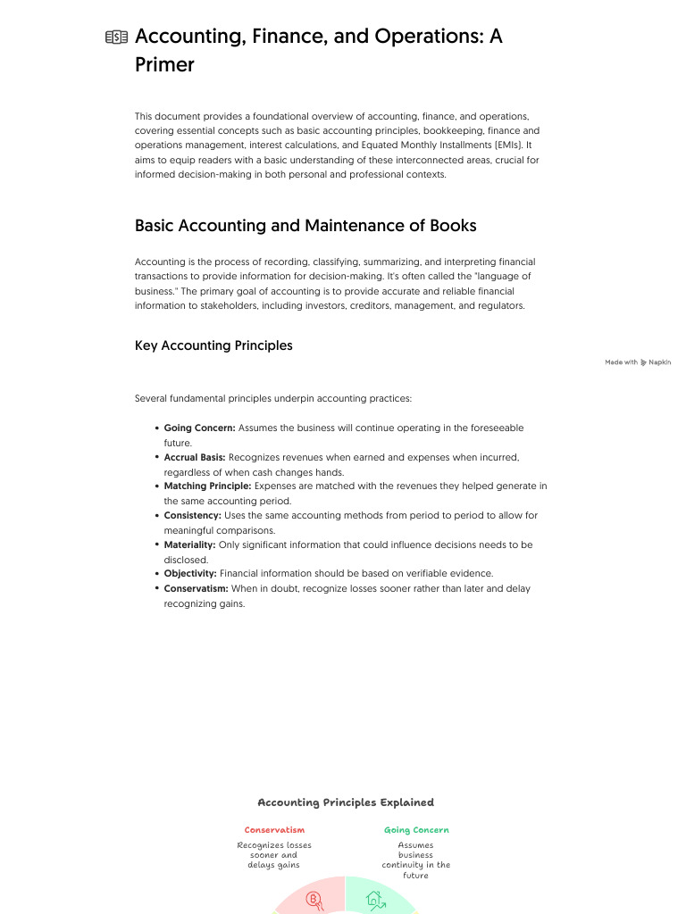 Accounting, Finance, and Operations - A Primer | PDF | Interest ...