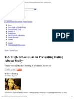 U.S. High Schools Lax in Preventing Dating Abuse - Study - Healthfinder