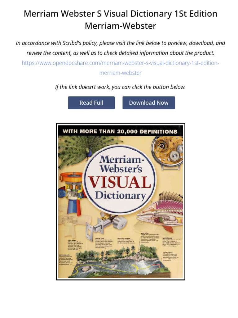 Merriam Webster S Visual Dictionary 1st Edition Merriam Webster