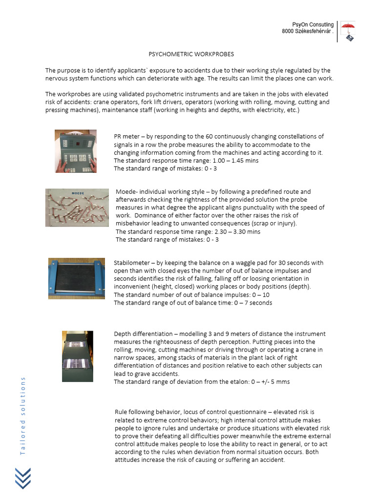 Psychometric Laboratory | PDF | Risk | Psychometrics