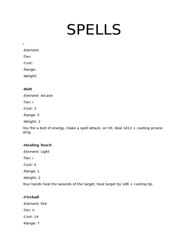 Spells | PDF