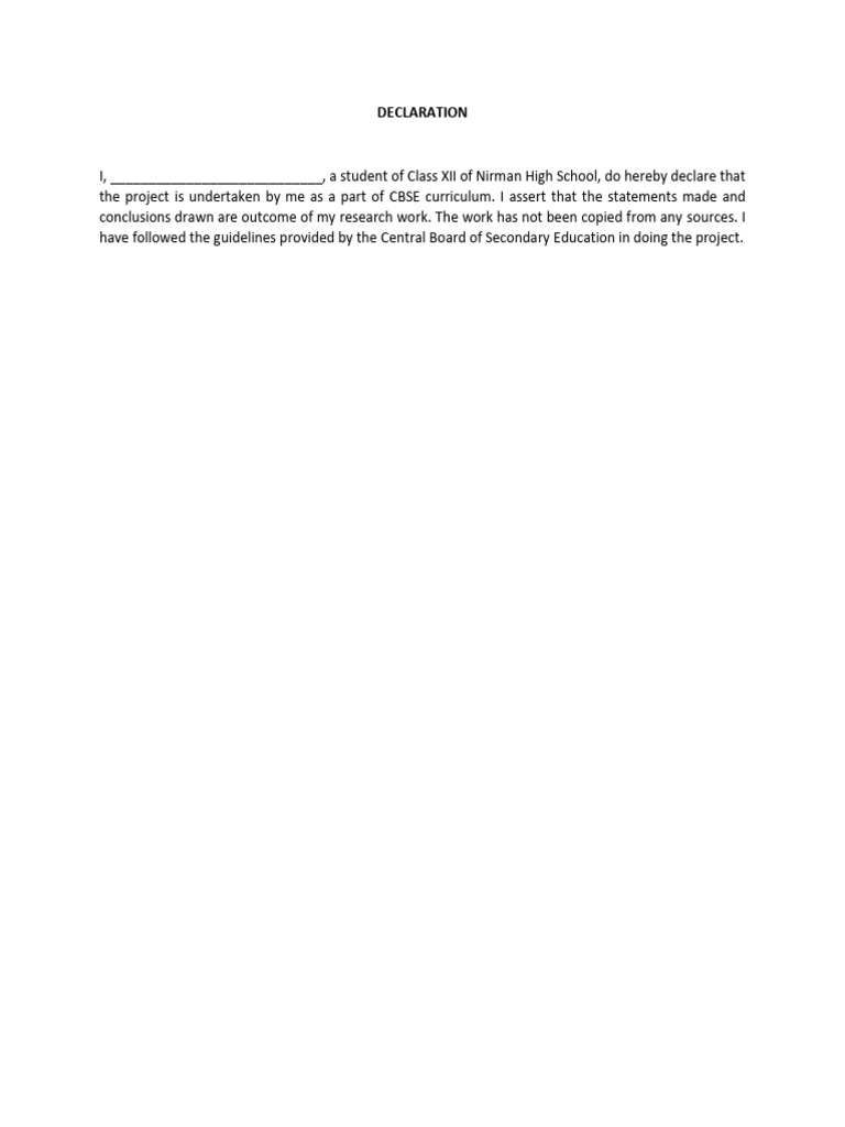 Declaration | PDF