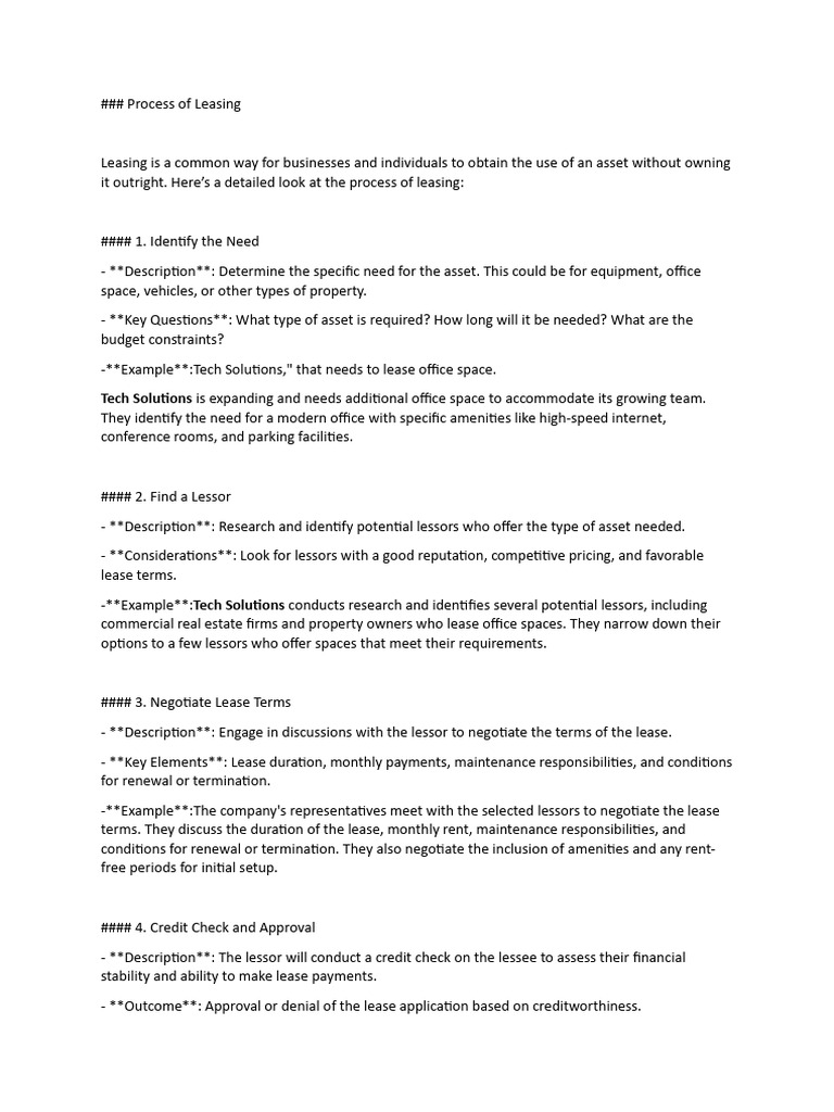 Process of Leasing | PDF | Lease | Common Law