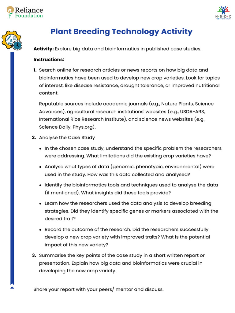 Plant Breeding Technology Activity | PDF