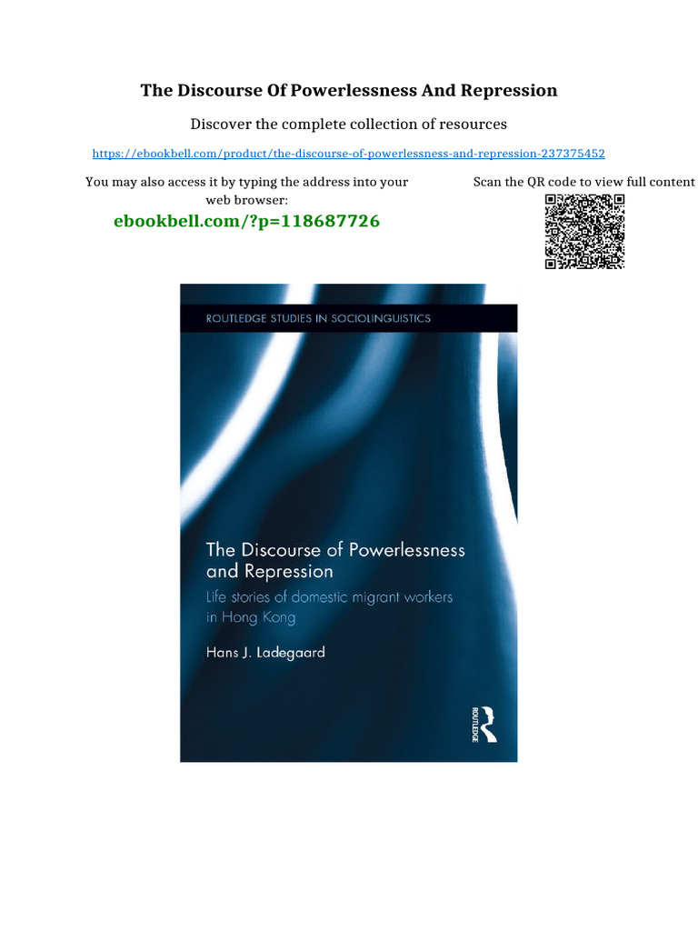 The Discourse of Powerlessness and Repression Ready To Read | PDF ...