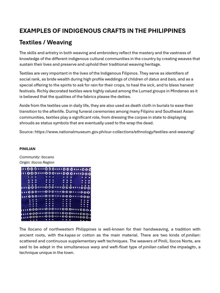 Example of Indigenous Creative Crafts COMPLETE | PDF | Weaving | Basket ...