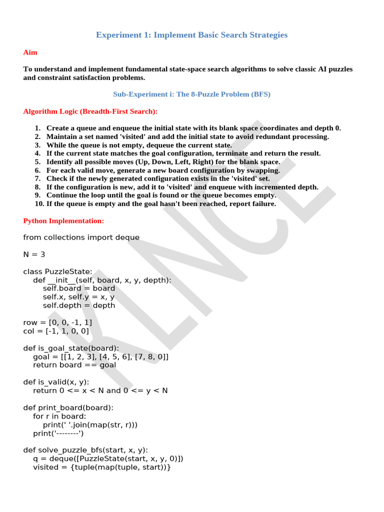 Ai Manual IIYR | PDF | Queue (Abstract Data Type) | Graph Theory