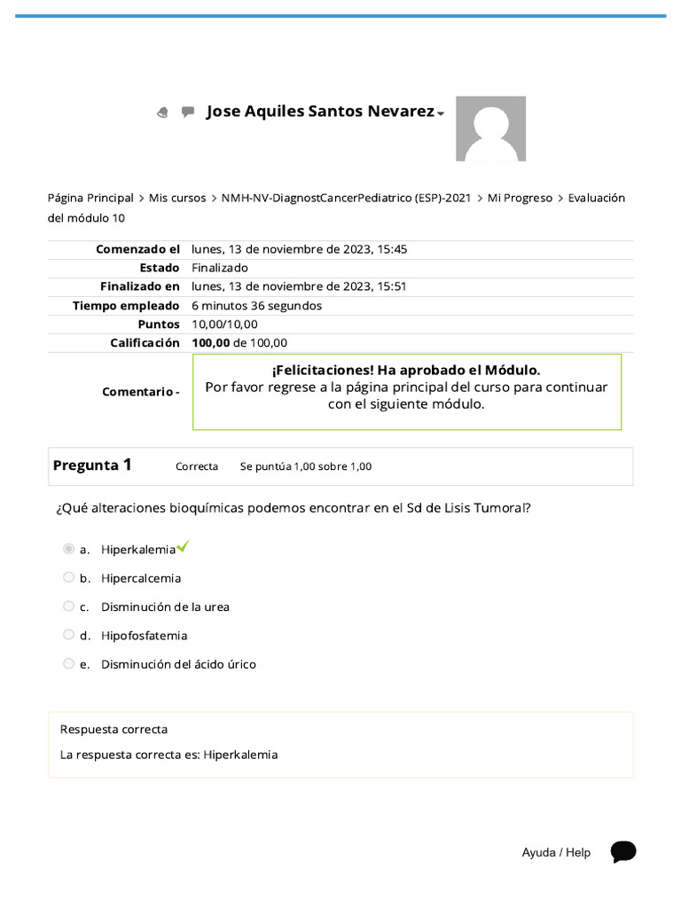 Evaluación Del Módulo 10 - Revisión Del Intento | PDF | Medicina ...