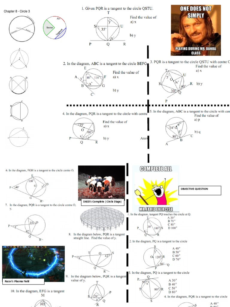 Math Handout Circle Form 4 | PDF