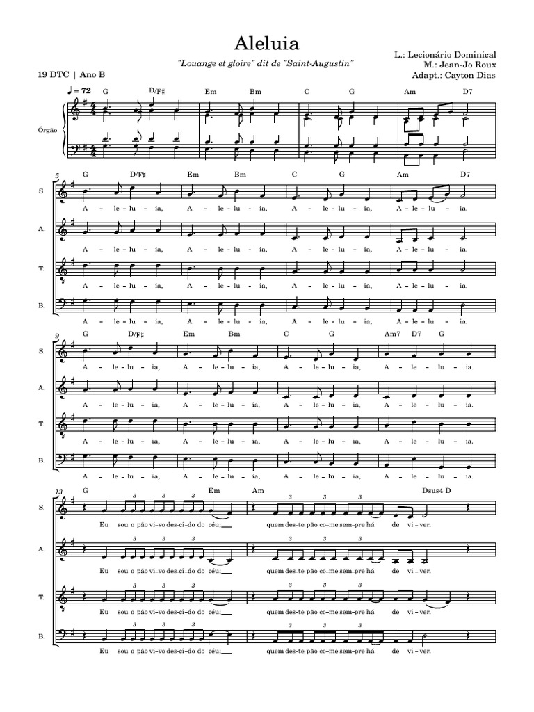 Aleluia Jean Jo Roux 19dtc Ano B | PDF