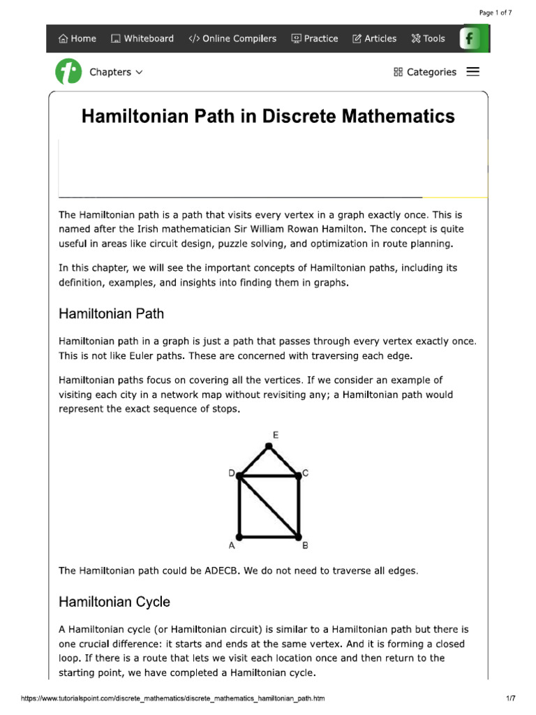 Hamiltonian Path III Unit | PDF