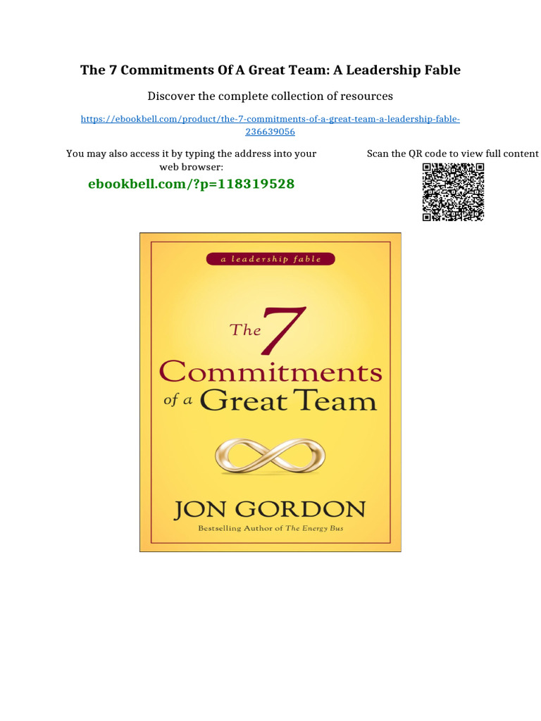 The 7 Commitments of A Great Team: A Leadership Fable Full | PDF ...
