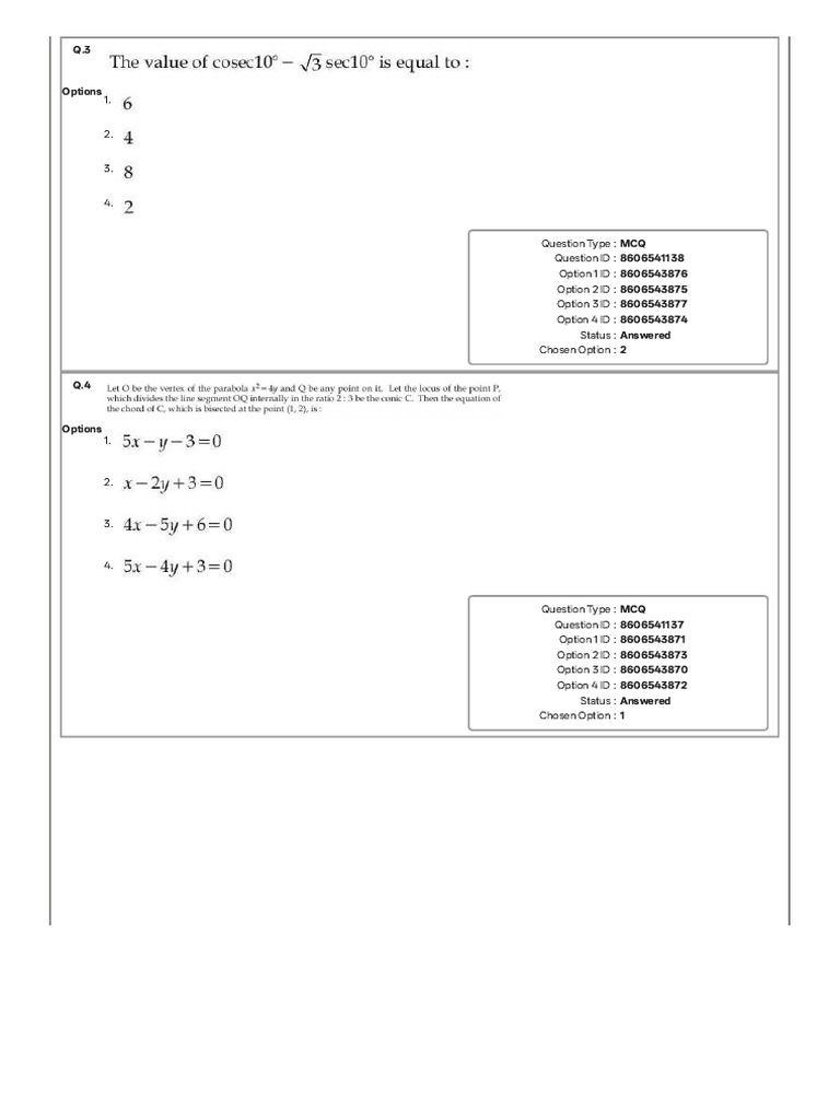 Jee Mains Question Paper | PDF | Chess Theory | Chess