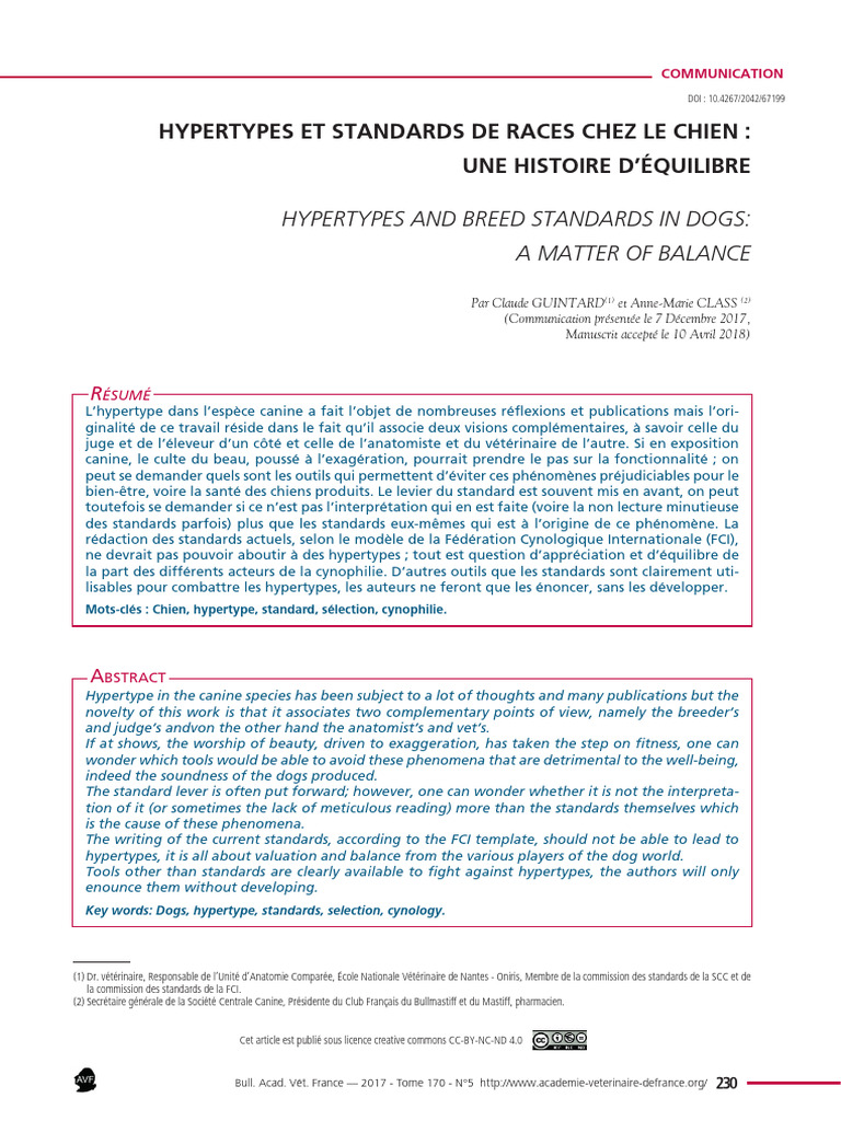 L'Hypertype Par Le DR Claude GUINTARD | PDF | Chiens | Races