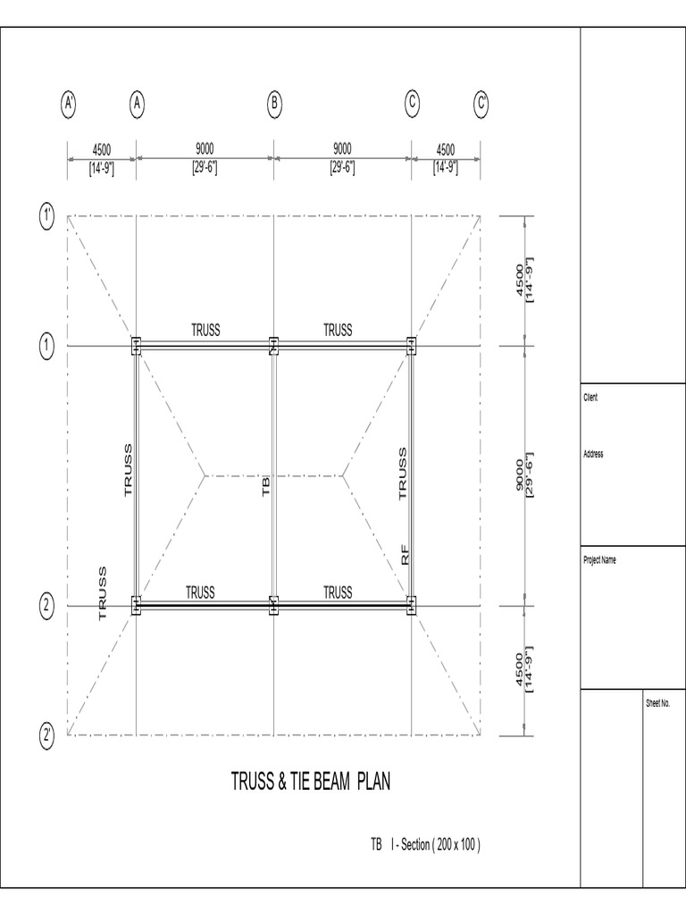 Magwe Petro Station - Truss & Tie Beam Plan | PDF