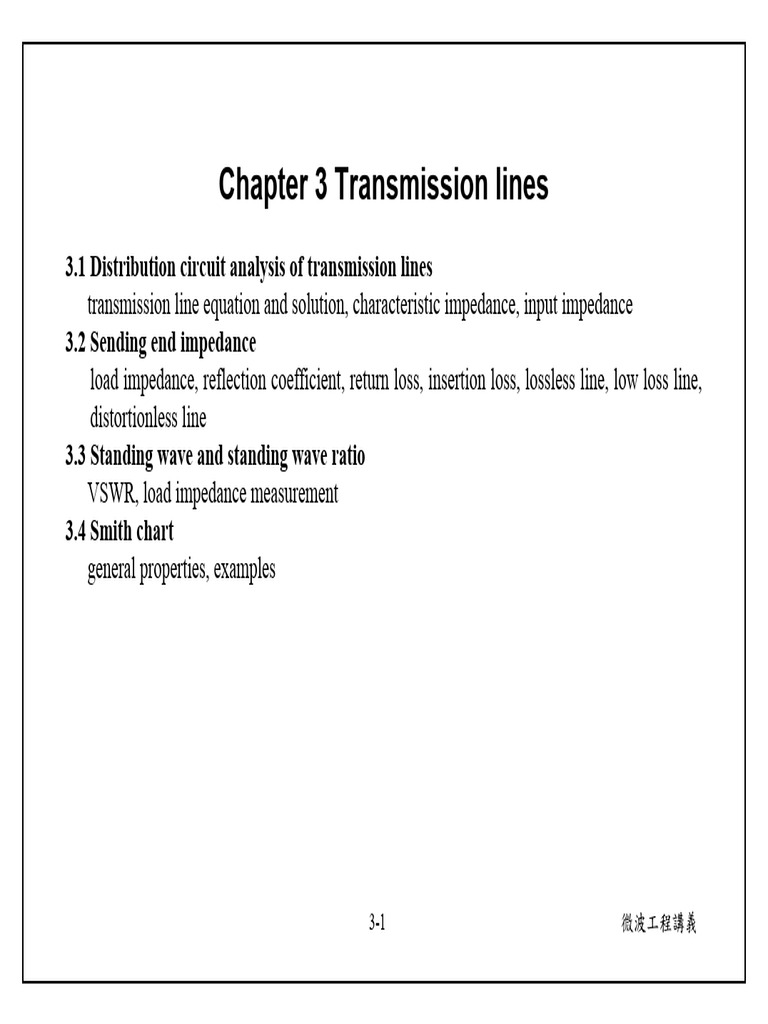 lect 3 | PDF | Transmission Line | Electrical Engineering
