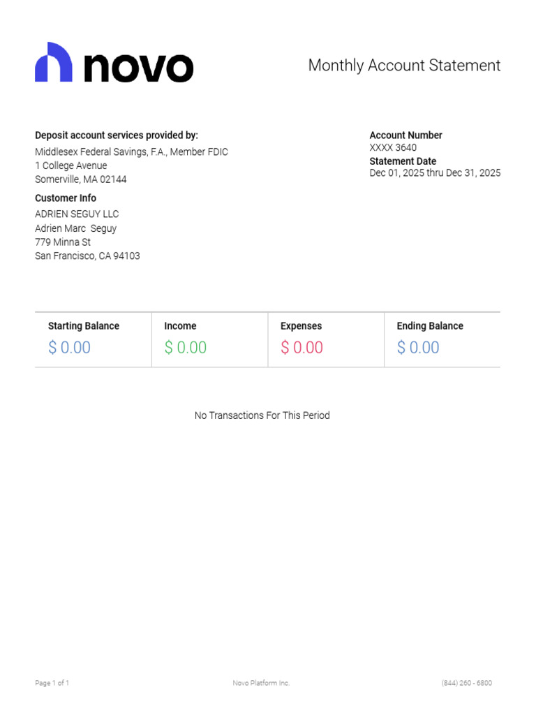 Monthly Account Statement: Deposit Account Services Provided By ...