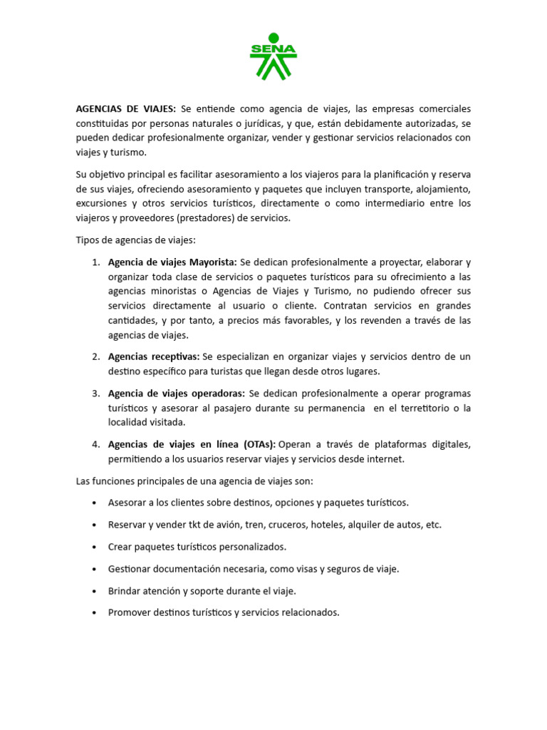 Agencias de Viajes - Tipos de Turismo - City Tours | PDF | Agencia de ...