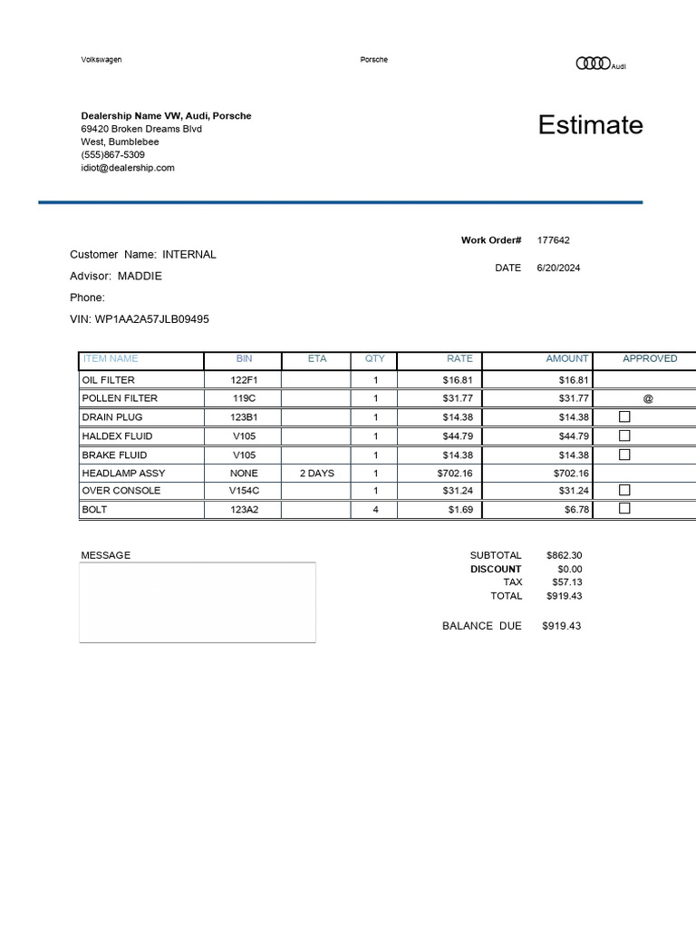 Demo bill 2 | PDF