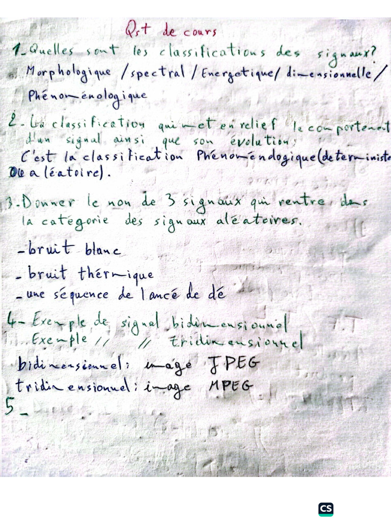 QST Cour Signaux Et Systemes | PDF