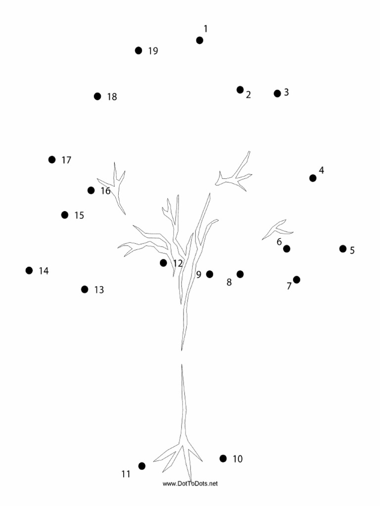 Stately Tree Dot To Dot | PDF