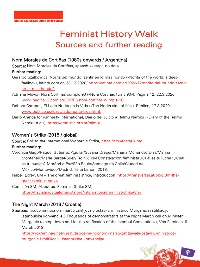 04 Feminist History Walk Sources and Further Reading | PDF | Feminism ...