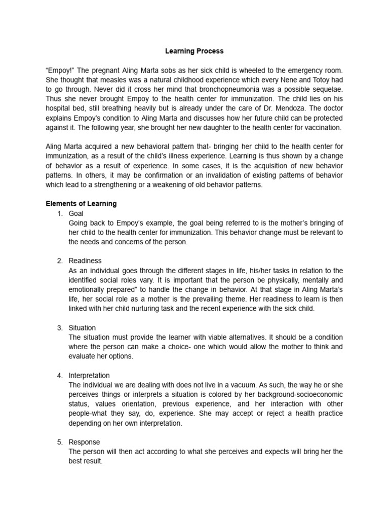 Learning Process | PDF