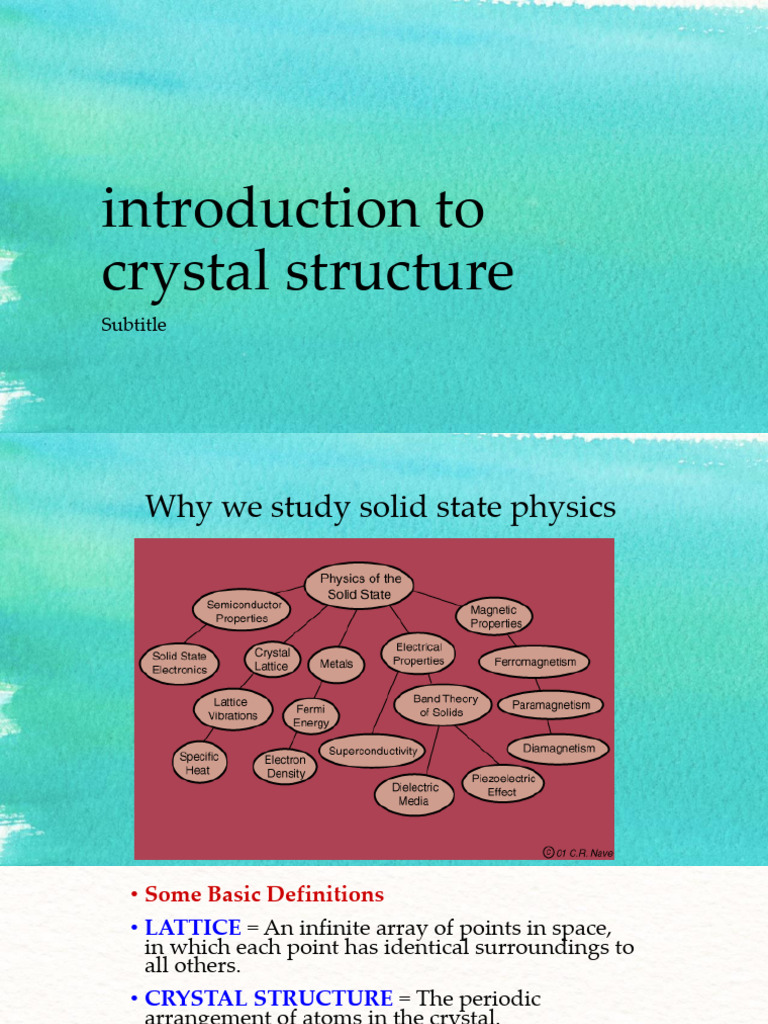 Introduction To Crystal Structure | PDF | Crystal Structure | Crystal