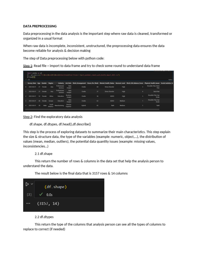 Report - Data Preprocessing - Version 2 | PDF | Data | Statistics