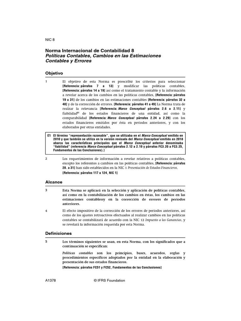 Nic 8 | PDF | normas internacionales de INFORMACION FINANCIERA ...