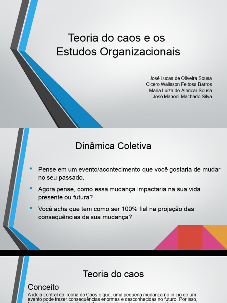 Teoria Do Caos e Os Estudos Organizacionais | PDF | Teoria do Caos