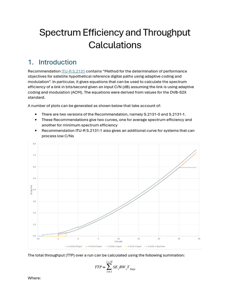 Spectrum Efficiency and Throughput Calculations | PDF | Bandwidth ...