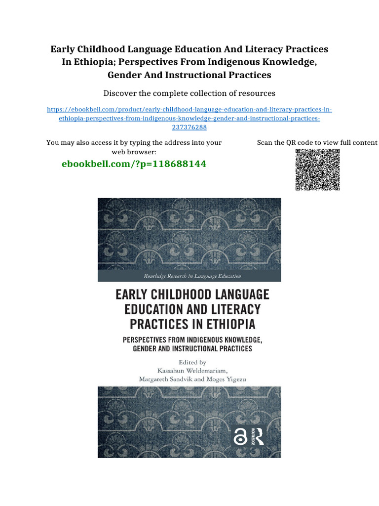 Early Childhood Language Education and Literacy Practices in Ethiopia ...