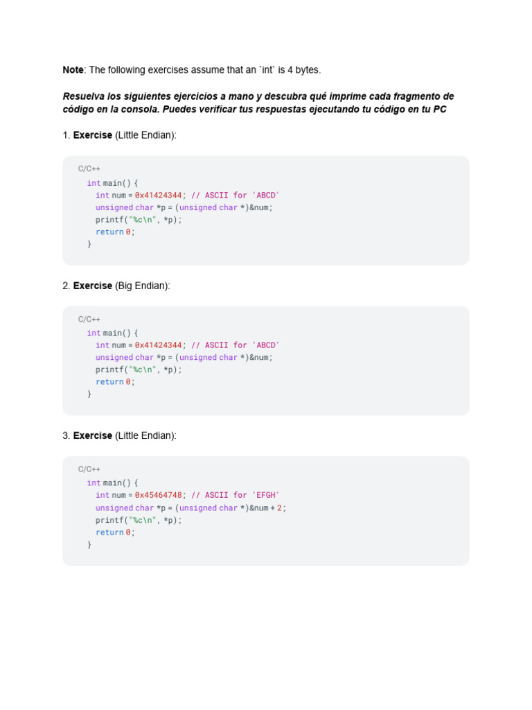 Pointer Arithmetic Exercises | PDF | Integer (Computer Science ...