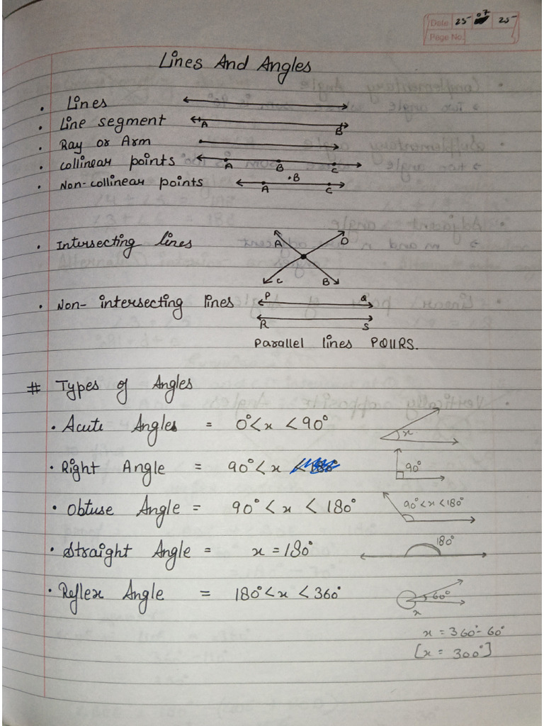 Lines and Angles Class 9 | PDF