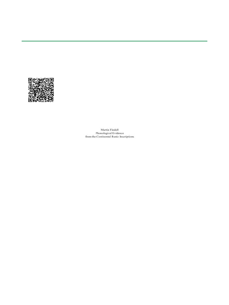 Phonological Evidence from the Continental Runic Inscriptions - 1st ...