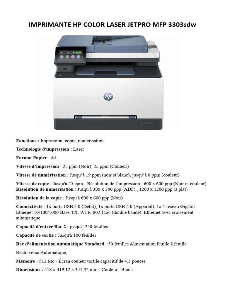 HP MFP 3303sdw | PDF