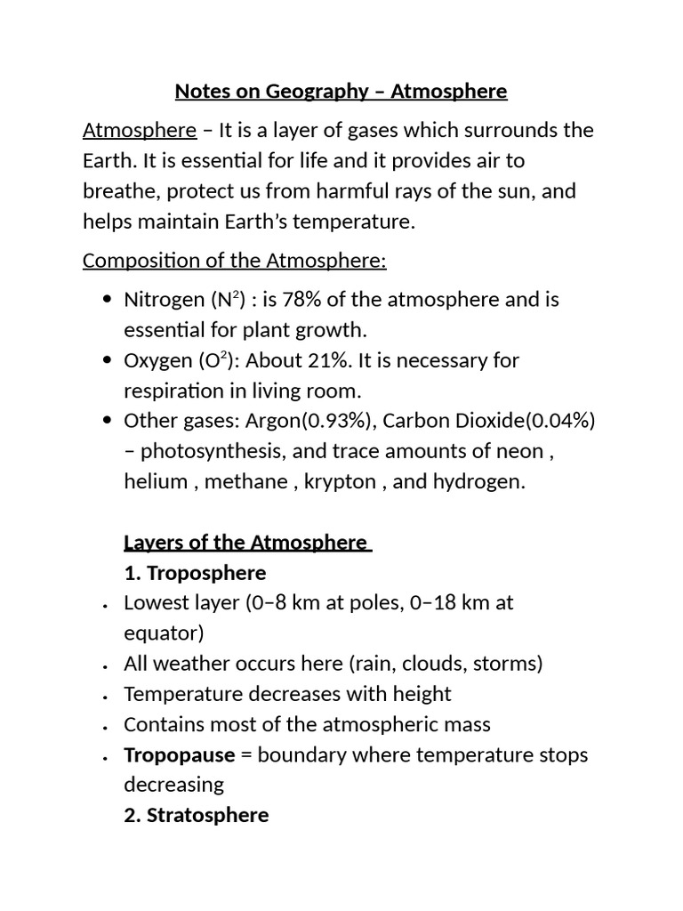 Notes On Geography | PDF