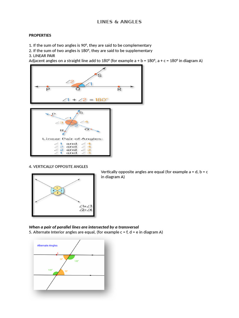 Lines Angles | PDF