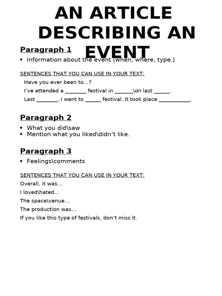 An Article Describing An Event | PDF