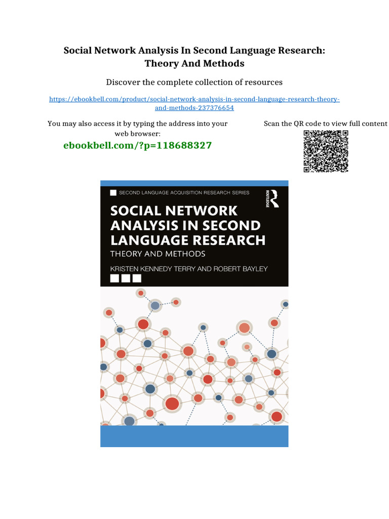 Social Network Analysis in Second Language Research: Theory and Methods ...