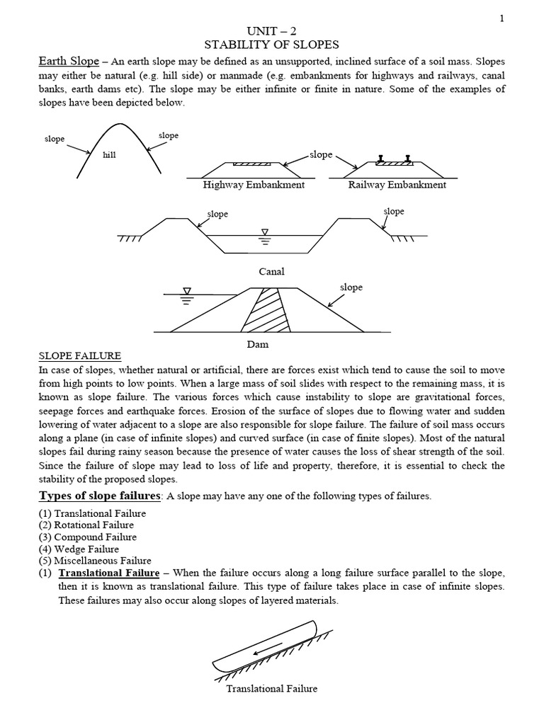 Notes Slope Stability | PDF | Soil Mechanics | Strength Of Materials