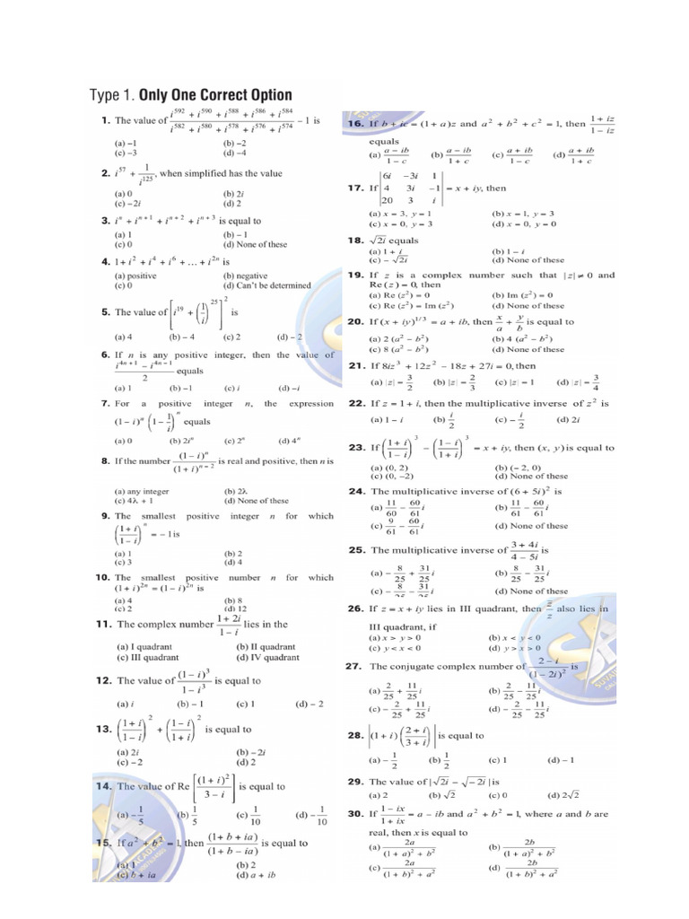 Complex No DPP | PDF